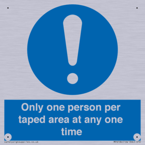 Only one person per taped area at any one time